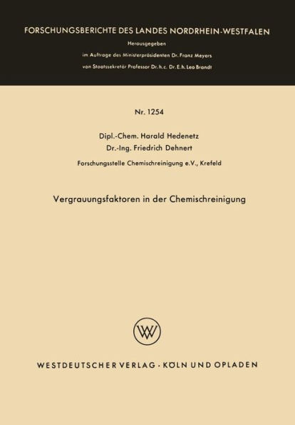 Vergrauungsfaktoren in der Chemischreinigung