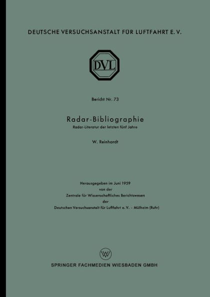 Radar-Bibliographie: Radar-Literatur der letzten fünf Jahre