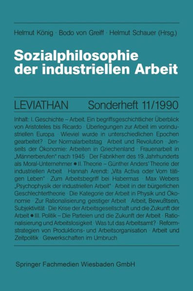 Sozialphilosophie der industriellen Arbeit