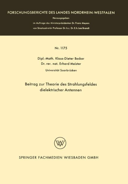 Beitrag zur Theorie des Strahlungsfeldes dielektrischer Antennen