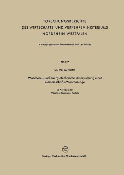 Wäscherei- und energietechnische Untersuchung einer Gemeinschafts-Waschanlage