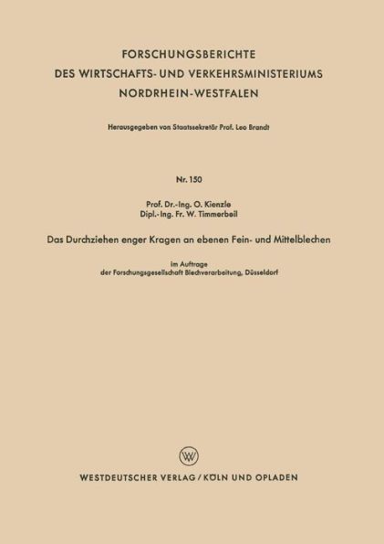 Das Durchziehen enger Kragen an ebenen Fein- und Mittelblechen