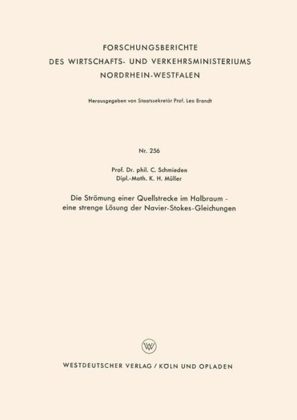 Die Strömung einer Quellstrecke im Halbraum - eine strenge Lösung der Navier-Stokes-Gleichungen