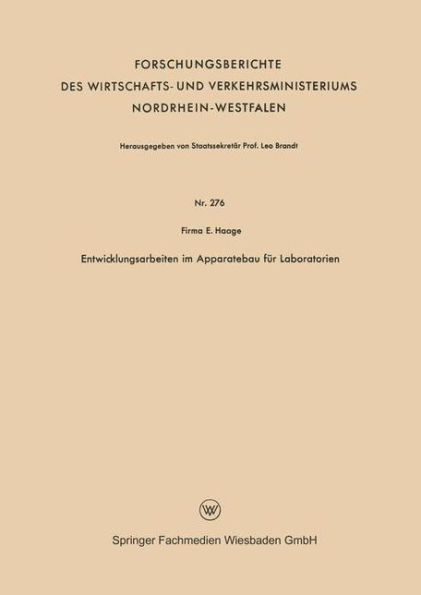 Entwicklungsarbeiten im Apparatebau für Laboratorien