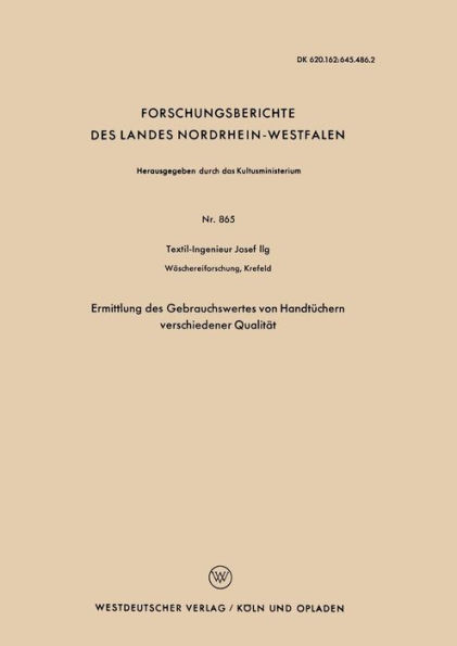 Ermittlung des Gebrauchswertes von Handtüchern verschiedener Qualität