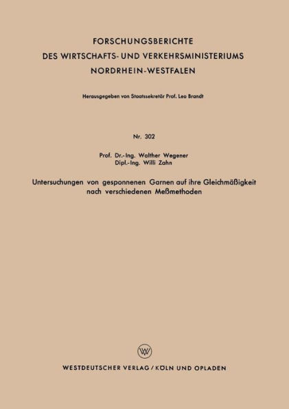 Untersuchungen von gesponnenen Garnen auf ihre Gleichmäßigkeit nach verschiedenen Meßmethoden