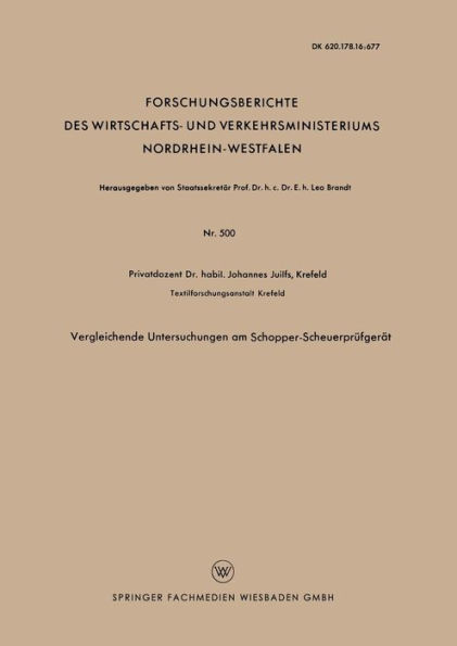 Vergleichende Untersuchungen am Schopper-Scheuerprüfgerät