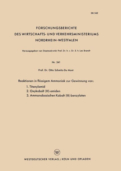 Reaktionen in flüssigem Ammoniak zur Gewinnung von: 1. Titanylamid. 2. Oxykobalt (III)-amiden. 3. Ammonobasischen Kobalt (III)-benzylaten