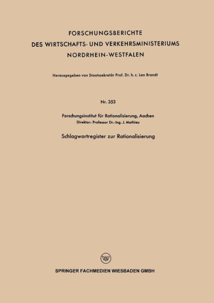 Schlagwortregister zur Rationalisierung