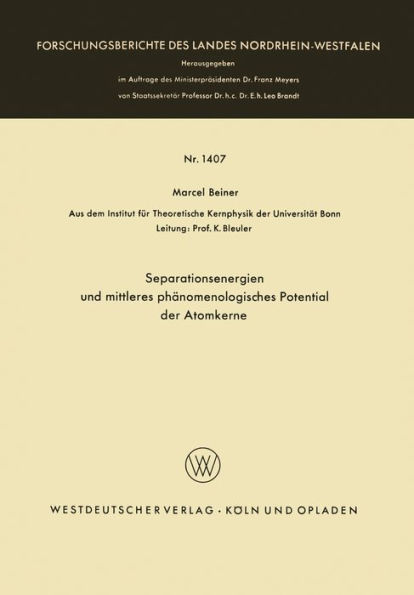 Separationsenergien und mittleres phänomenologisches Potential der Atomkerne