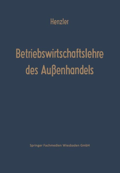 Betriebswirtschaftslehre des Außenhandels