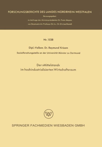 Der »Mittelstand« im hochindustrialisierten Wirtschaftsraum