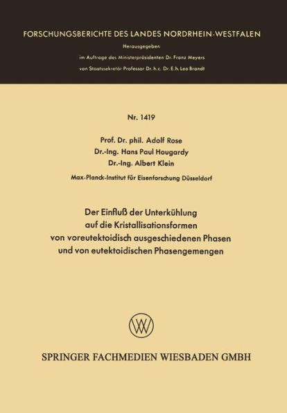 Der Einfluß der Unterkühlung auf die Kristallisationsformen von voreutektoidisch ausgeschiedenen Phasen und von eutektoidischen Phasengemengen