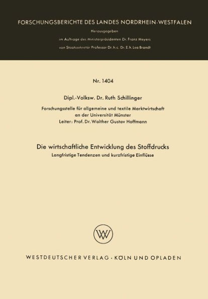 Die wirtschaftliche Entwicklung des Stoffdrucks: Langfristige Tendenzen und kurzfristige Einflüsse