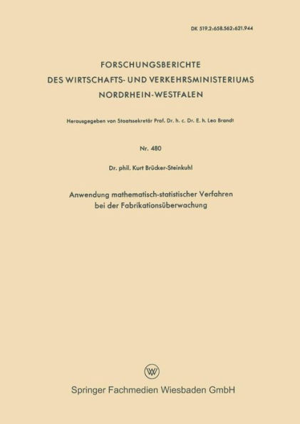Anwendung mathematisch-statistischer Verfahren bei der Fabrikationsüberwachung