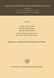 Title: Beitrag zur mechanischen Entzunderung von Draht, Author: Max Vater