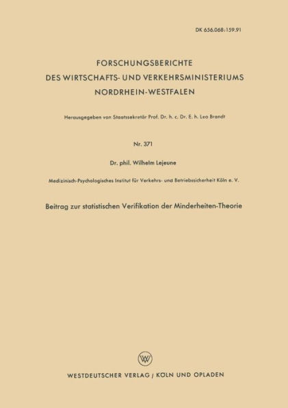 Beitrag zur statistischen Verifikation der Minderheiten-Theorie