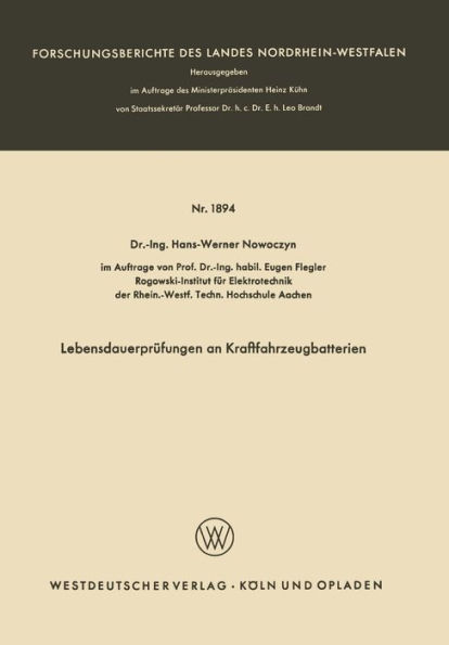 Lebensdauerprï¿½fungen an Kraftfahrzeugbatterien