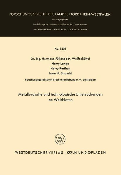 Metallurgische und technologische Untersuchungen an Weichloten