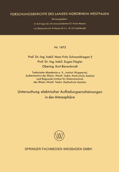 Untersuchung elektrischer Aufladungserscheinungen in der Atmosphäre