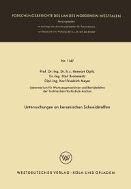 Title: Untersuchungen an keramischen Schneidstoffen, Author: Herwart Opitz