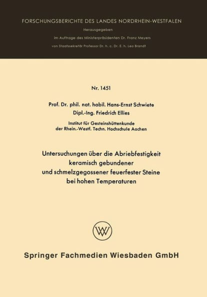 Untersuchungen über die Abriebfestigkeit keramisch gebundener und schmelzgegossener feuerfester Steine bei hohen Temperaturen