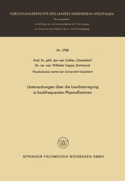 Untersuchungen über die Leuchtanregung in hochfrequenten Plasmaflammen