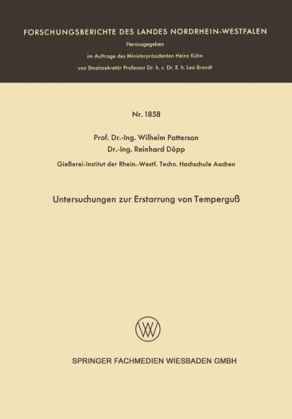 Untersuchungen zur Erstarrung von Temperguß