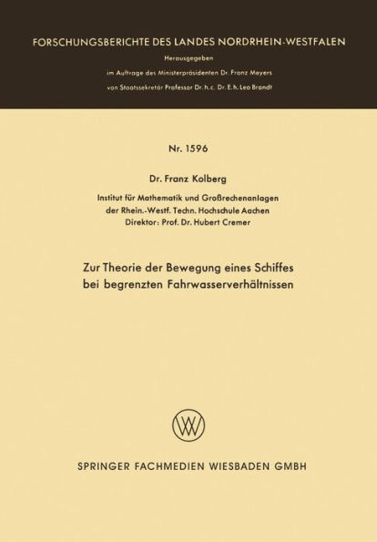 Zur Theorie der Bewegung eines Schiffes bei begrenzten Fahrwasserverhältnissen