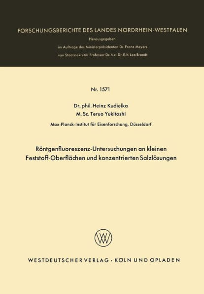 Röntgenfluoreszenz-Untersuchungen an kleinen Feststoff-Oberflächen und konzentrierten Salzlösungen