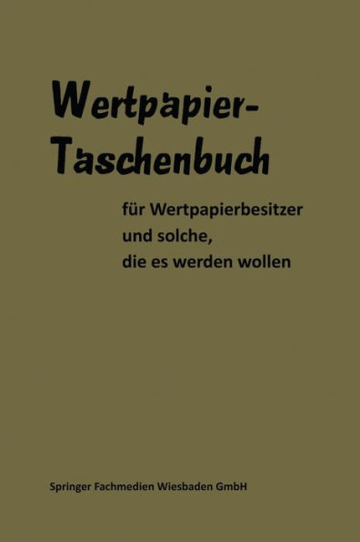 Wertpapier Taschenbuch