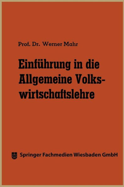 Einführung in die Allgemeine Volkswirtschaftslehre