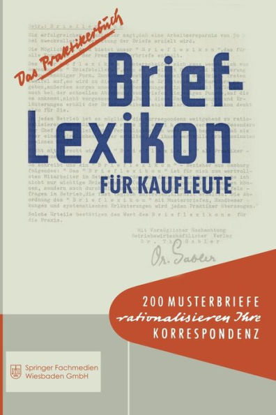 Brief-Lexikon für Kaufleute: Ein Handbuch für die rationelle Erledigung der Korrespondenz