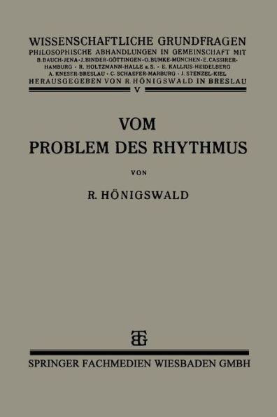 Vom Problem des Rhythmus: Eine Analytische Betrachtung über den Begriff der Psychologie