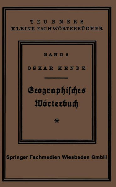 Geographisches Wörterbuch: Allgemeine Erdkunde