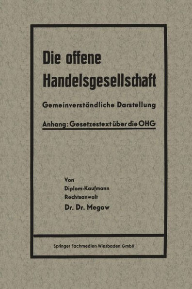 Die offene Handelsgesellschaft (OHG)