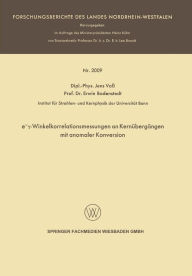 Title: e??-Winkelkorrelationsmessungen an Kernübergängen mit anomaler Konversion, Author: Jens Voß