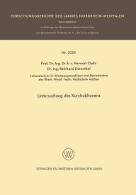 Title: Untersuchung des Kurzhubhonens, Author: Herwart Opitz