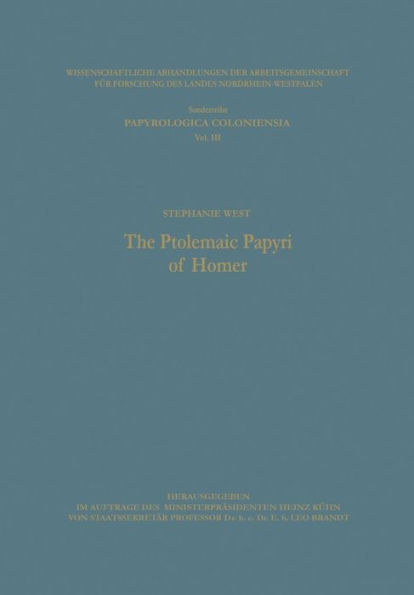 The Ptolemaic Papyri of Homer