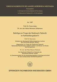 Title: Beiträge zur Frage der Stockwerk-Tektonik im Ruhrkohlengebiet IV, Author: Franz Lotze