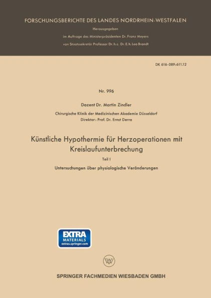 Künstliche Hypothermie für Herzoperationen mit Kreislaufunterbrechung: Untersuchungen über physiologische Veränderungen