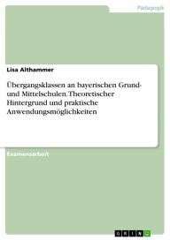 Title: Übergangsklassen an bayerischen Grund- und Mittelschulen. Theoretischer Hintergrund und praktische Anwendungsmöglichkeiten, Author: Lisa Althammer