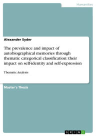 Title: The prevalence and impact of autobiographical memories through thematic categorical classification: their impact on self-identity and self-expression: Thematic Analysis, Author: Alexander Syder