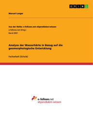Title: Analyse der Wasserhärte in Bezug auf die geomorphologische Entwicklung, Author: Manuel Langer