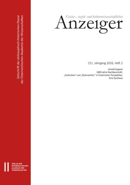 Geistes-, sozial-und kulturwissenschaftlicher Anzeiger 151. Jahrgang 2016, Heft 2