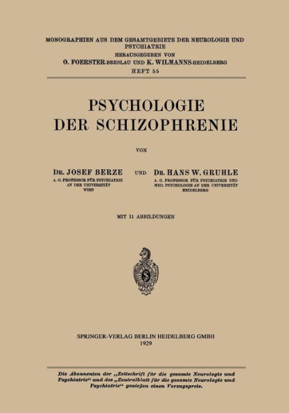 Psychologie der Schizophrenie