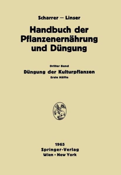Düngung der Kulturpflanzen: Erste Hälfte