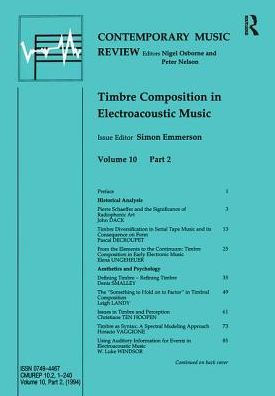 Timbre Composition Electroacoustic Music