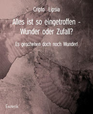 Title: Alles ist so eingetroffen - Wunder oder Zufall?: Es geschehen doch noch Wunder!, Author: Cripto Lipsia