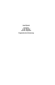 Title: Lehrjahre in St. Wendel und St. Augustin: Fragmente der Erinnerung, Author: Josef Quack